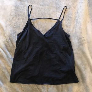 Suede Navy Tank